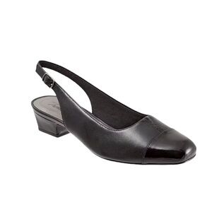 TROTTERS DEA Black Slingback Low Block Heels Dress Shoes Women's 7.5N